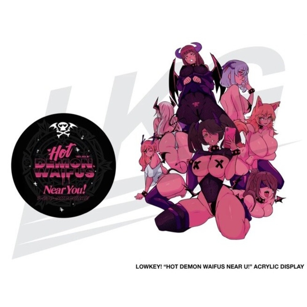 Lowkey Geeks "HOT DEMON WAIFUS NEAR U!" Acrylic Display
